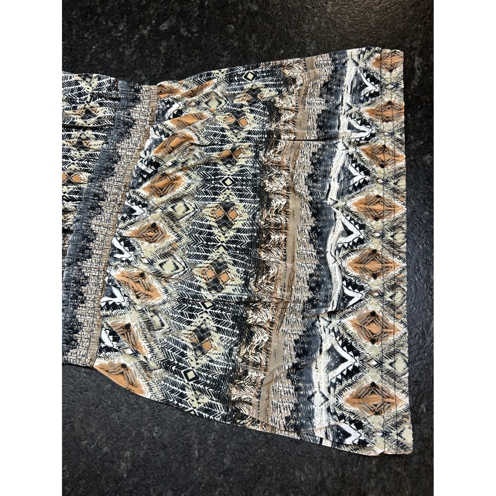 Mlle Gabrielle Womens 3X Jumpsuit Strapless Tribal Geometric Print Smocked Waist - Picture 6 of 12